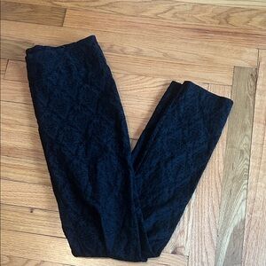 RW&CO. Black, Velour-Textured Leggings / Pants